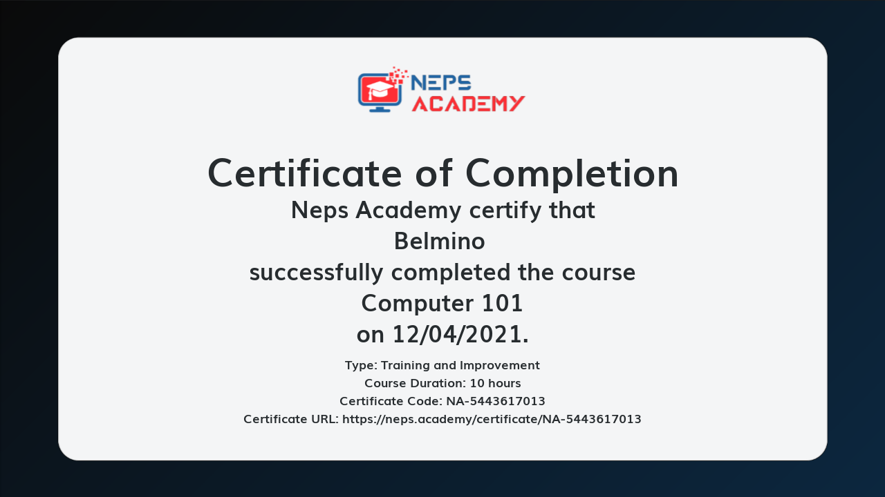 Certificate